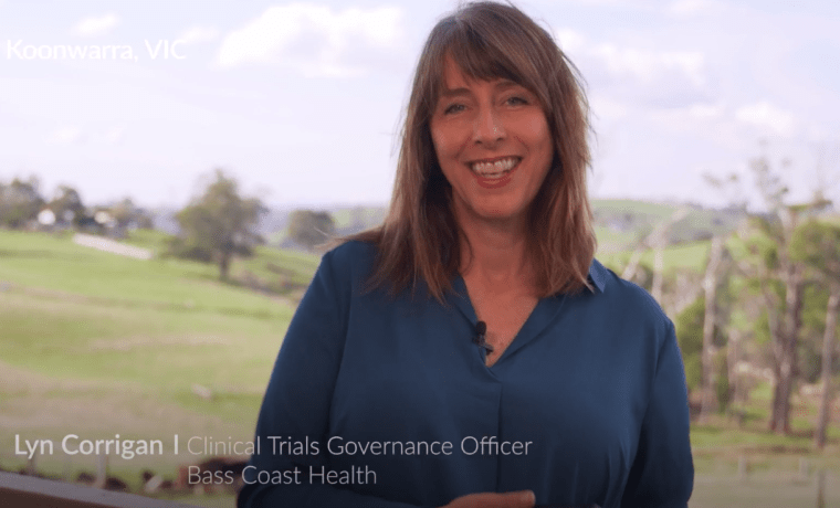BCH Clinical Trials Governance Officer, Lyn Corrigan, appears in a special video about clinical trials now available on Bass Coast Health’s website.