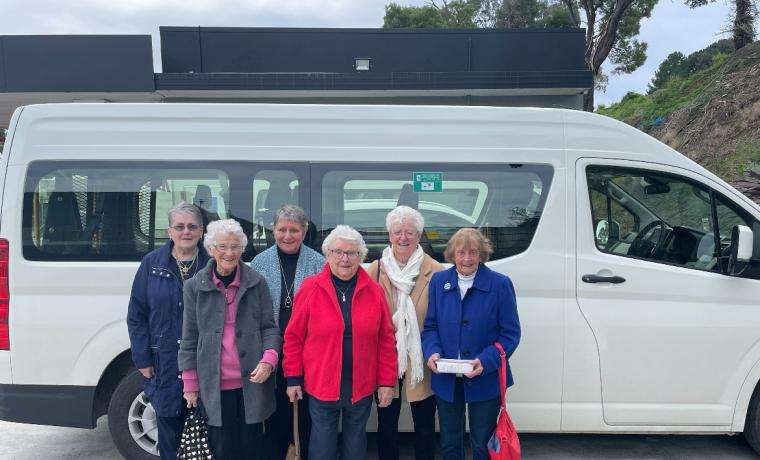 Social Support Group participants enjoyed travelling in the comfort of the new mini bus during a recent outing to Korumburra’s Chinese restaurant. Front, from left, Glenys Rippon, Lynne Barnett and Claire Nicholson. Back, from left, Jenny Tracey, Sheryl Hill and Joan Warren.