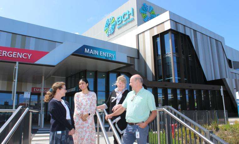 Bass Coast Health’s Credentialled Diabetes Educators, from left, Claire Gatto, Upmajit Kaur, Vivienne Prestidge and Roger Lindenmayer at Wonthaggi Hospital.